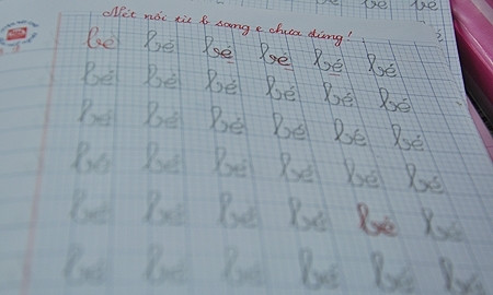 Sau những bài chỉ có nhận xét như thế này, học sinh tiểu học sẽ có bài kiểm tra có chấm điểm vào cuối học kỳ I và kỳ II. Ảnh: Văn Chung (VietNamNet).