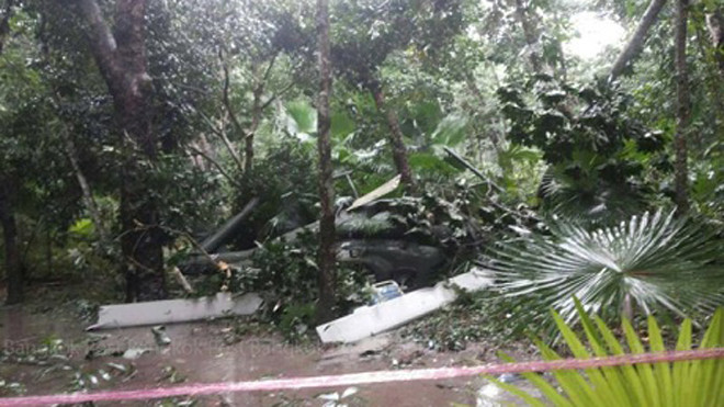 Máy bay quân sự Bell 206 rơi xuống một đồn điền cao su ở miền Nam Thái Lan vào chiều hôm Chủ nhật