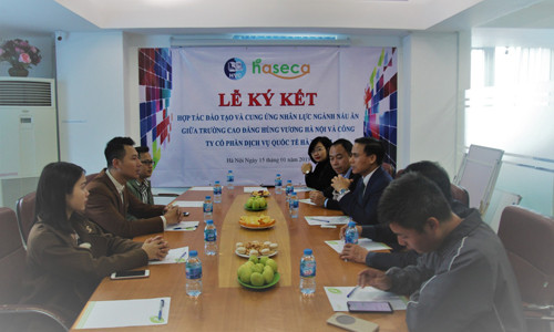 Lễ ký kết bao tiêu đầu ra nhân lực Cao đẳng Nấu ăn Hà Nội 