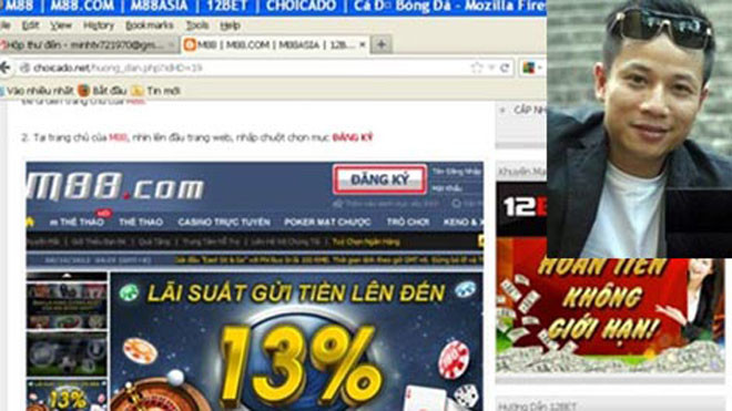 Đối tượng Cù Huy Giáp và trang web đánh bạc M88.