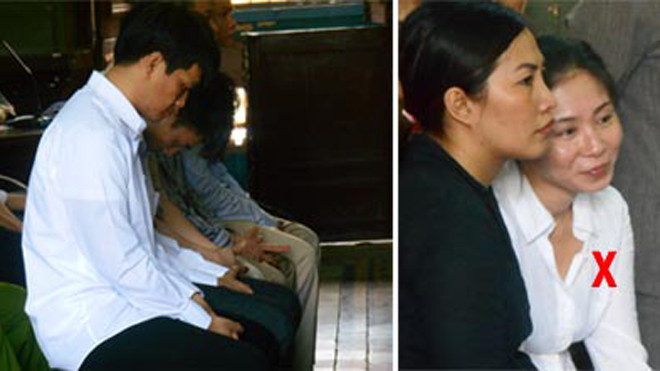 Tại phiên tòa phúc thẩm, trong khi các đồng phạm căng như dây đàn thì vũ nữ Ngọc Nga (X) vẫn tươi cười …