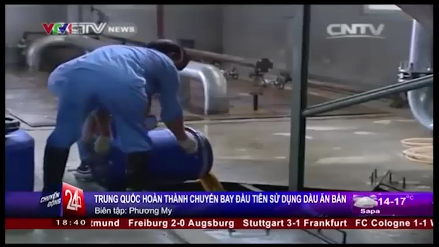 Chuyến bay đầu tiên dùng nhiên liệu là dầu ăn bẩn