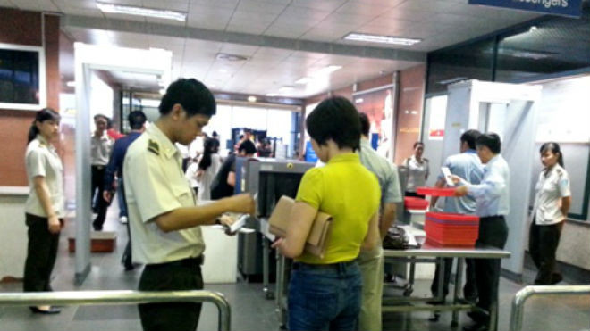 Khu vực kiểm tra an ninh ga quốc nội, sân bay quốc tế Nội Bài 