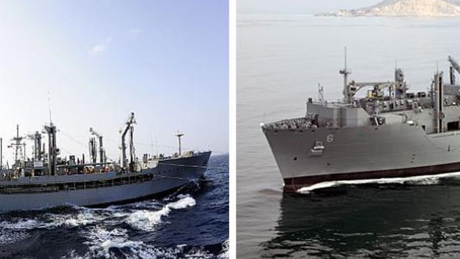 Tàu USNS Walter Diehl (trái) và USNS Amelia Earhart. 