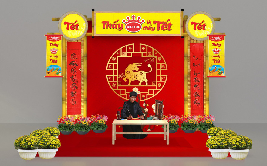 Hàng loạt tiểu cảnh cùng các khu chụp hình theo chủ đề được trang trí đẹp mắt của Mondelez Kinh Đô phục vụ khách tham quan, chụp ảnh