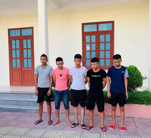 5 đối tượng bị bắt. Ảnh: Công an Thanh Hóa