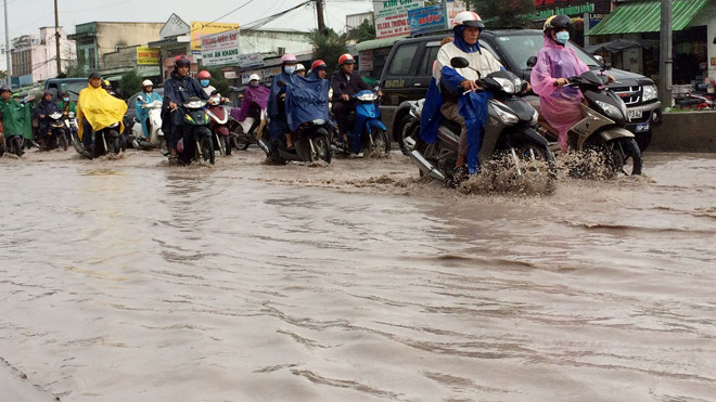 Cần Thơ bì bõm trong nước.