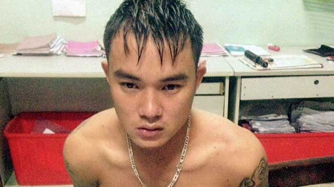 Lê Văn Hòa tại cơ quan điều tra. Ảnh: V.D.