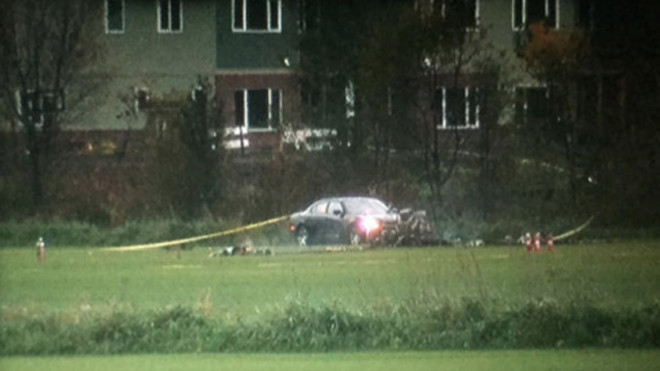 Hiện trường trực thăng rơi. Ảnh: CBS