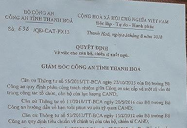 Cảnh cáo cán bộ thẩm tra hồ sơ vụ trung úy công an bị xuất ngũ