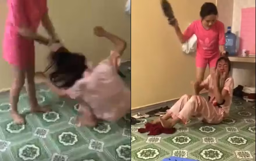 Cô gái bị nhóm người đánh, cắt tóc, hành hà như thời trung cổ - Ảnh cắt từ clip