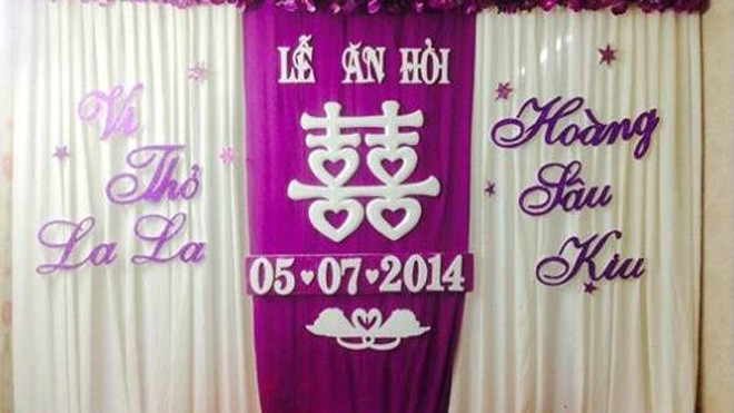 Cặp đôi treo biệt danh Facebook trong lễ ăn hỏi