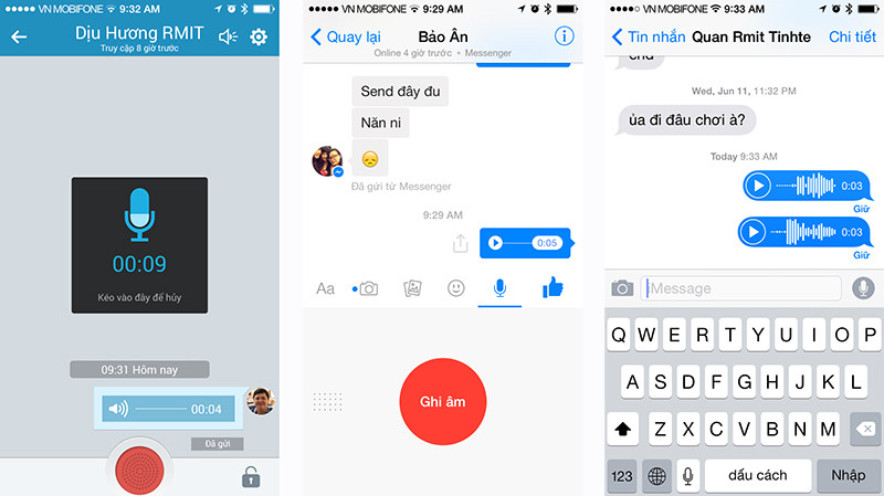 Công nghệ xử lý giọng nói tiếp tục thay đổi phương thức giao tiếp. Các OTT như Zalo, Facebook, imessage đã sớm bổ sung tính năng ghi âm và gửi tin nhắn thoại. Ảnh: Tinh Tế.