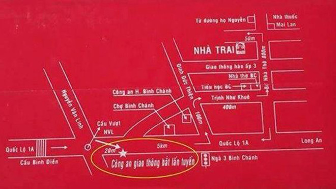 Nội dung chỉ đường chi tiết được in sau tấm thiệp hỉ. 