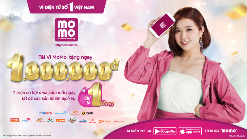 Hàng triệu cơ hội mua sắm giá chỉ từ 1 đồng bằng Ví MoMo