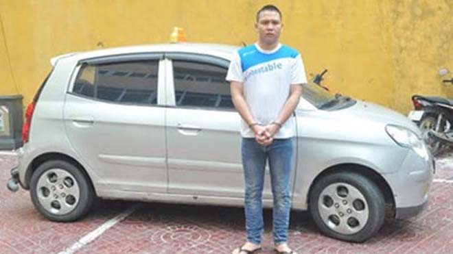 Nguyễn Văn Trường và xe ô tô gây án.