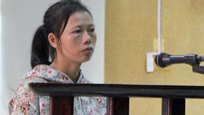  Lê Thị Thủy tại phiên tòa sáng nay. Ảnh: Đức Hùng