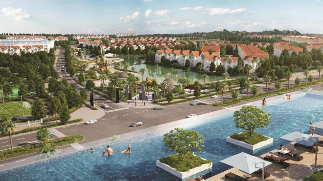 Phối cảnh Vinhomes Riverside nhìn từ Vincom Long Biên