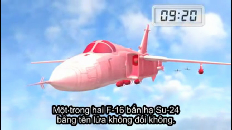 VIDEO 3D mô phỏng F-16 Thổ Nhĩ Kỳ bắn hạ Su-24 Nga 