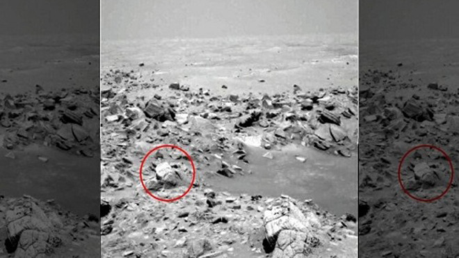 Gương mặt trên ảnh chụp sao Hỏa của thiết bị Mars Opportunity. Ảnh: NASA.