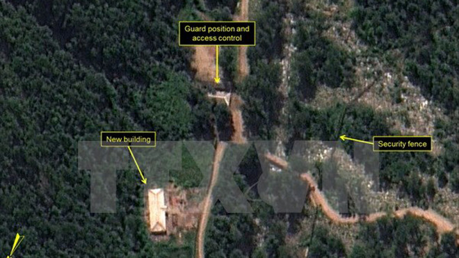 Bãi thử hạt nhân Punggye-ri của Triều Tiên. (Nguồn: 38 North/TTXVN)