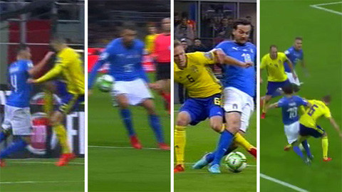 Italia và Thụy Điển bị trọng tài tước 4 quả phạt đền