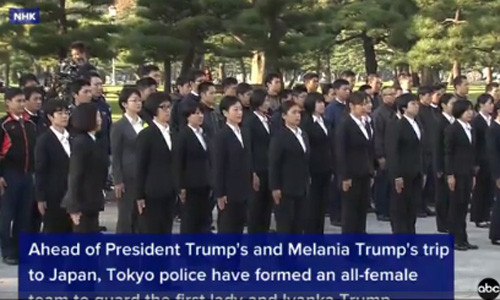 Đội cận vệ toàn nữ bảo vệ Đệ nhất phu nhân Mỹ ở Nhật