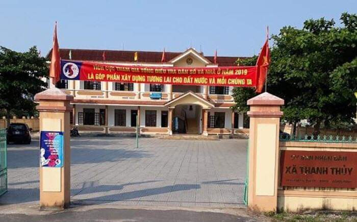 UBND xã Thanh Thủy nơi bị kẻ gian đột nhập lấy đi nhiều tài sản giá trị.