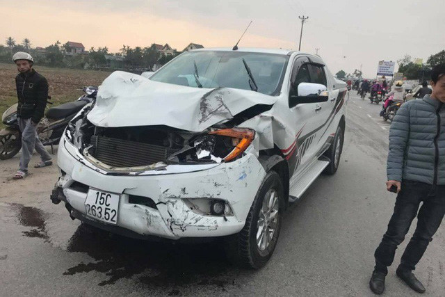 Chiếc xe điên gây tai nạn liên hoàn. Ảnh: Bạn đọc cung cấp