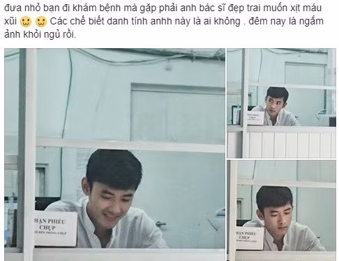Anh chàng điển trai trong bệnh viện được dân mạng tìm kiếm. Ảnh chụp màn hình.