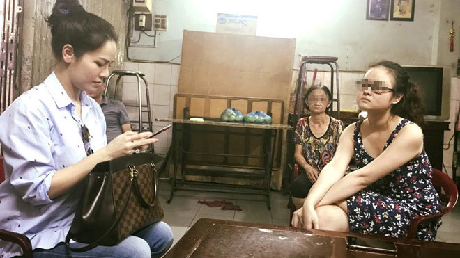 Nhật Kim Anh đến làm việc trực tiếp với người đưa ra những thông tin bịa đặt về mình. Ảnh: NKA.