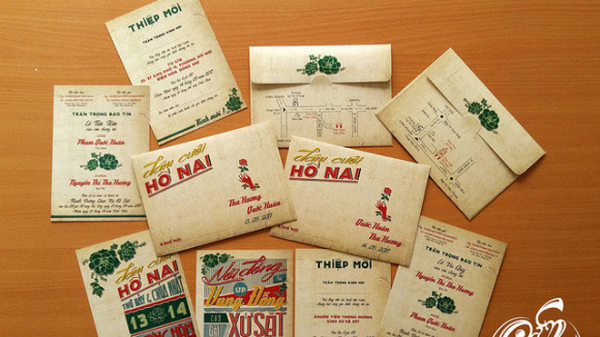 Thiệp cưới độc đáo lấy cảm hứng Sài Gòn những năm 50-60.