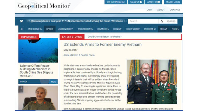 Bài viết đăng trên trang Geopolitical Monitor.