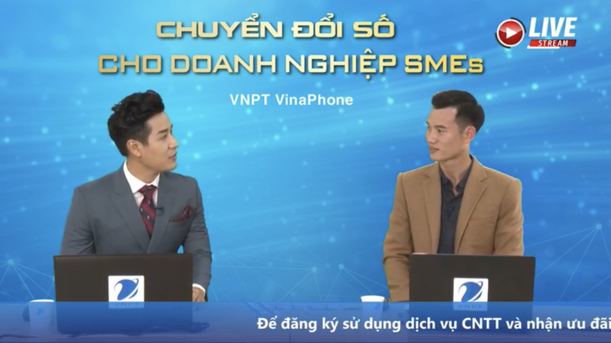 Livestream trên fanpage VNPT VinaPhone tìm khách hàng doanh nghiệp may mắn trong chương trình Đăng ký nhanh tay, vận may sẽ tới