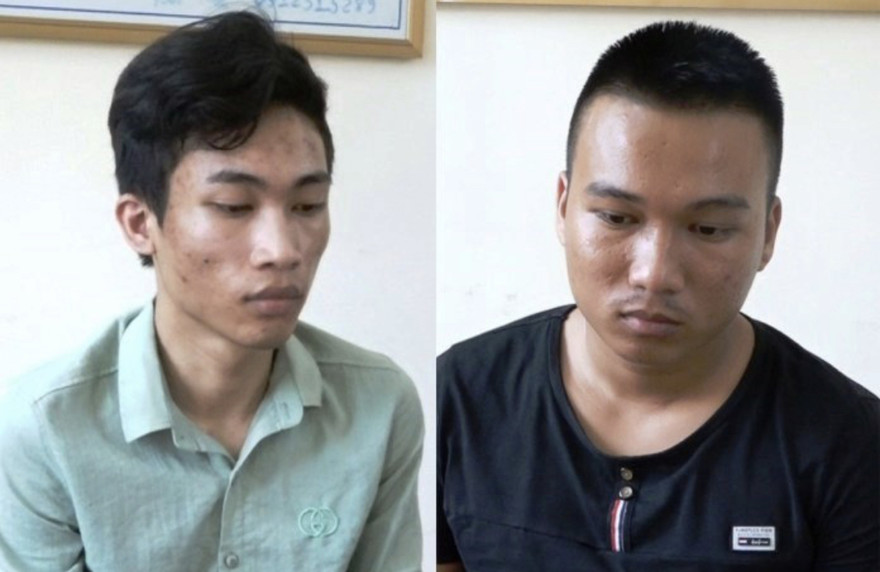 Đối tượng Vinh và Huy tại cơ quan điều tra