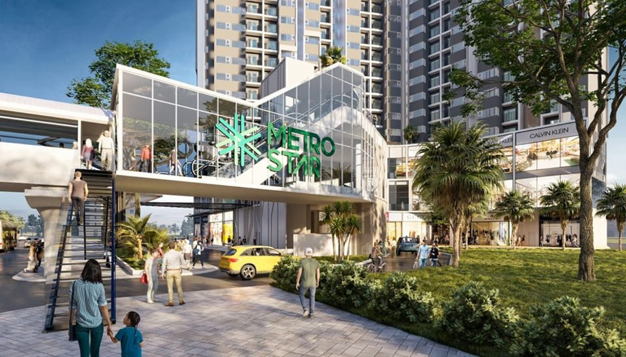 Shophouse Metro Star có cầu bộ hành kết nối nhà ga Metro 10