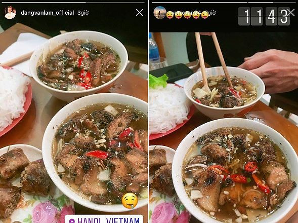 Hình ảnh check-in đăng cùng thời điểm của hai người. Ảnh chụp màn hình.