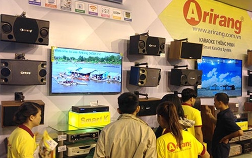 Một trong những sản phẩm kinh doanh chính của Công ty Dịch vụ Phú Nhuận là thiết bị karaoke Arirang.