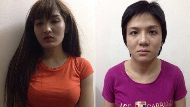 Thiện và Dương tại cơ quan điều tra. Ảnh: Q.T