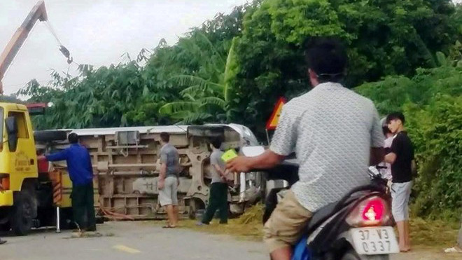 Hiện trường vụ tai nạn. Ảnh: Phạm Tịnh.