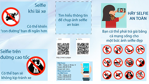 Cảnh báo của Bộ nội vụ Nga về những điểm không nên chụp hình selfie.