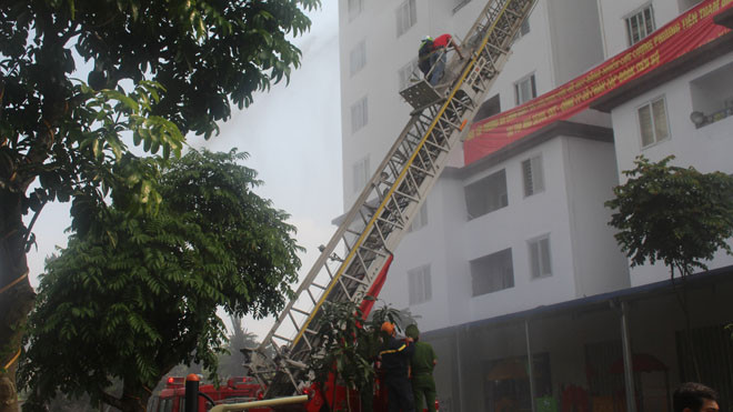 Thái Nguyên: Diễn tập phương án PCCC tại chung cư Tiến Bộ