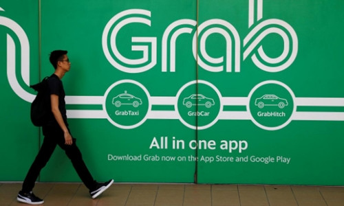 Bên ngoài một văn phòng của Grab tại Singapore. Ảnh: Reuters