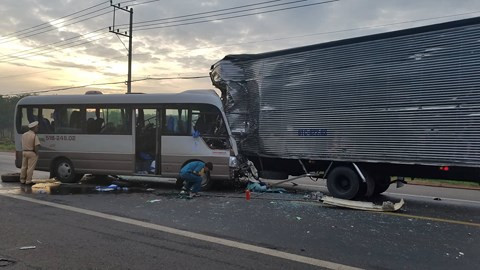 Hiện trường vụ tai nạn (Ảnh: Phạm Xuân Thời)