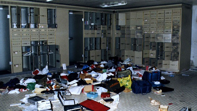 Quang cảnh kho chứa sau khi vụ cướp xảy ra. Ảnh: Wired.