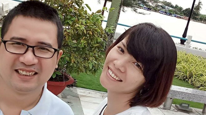 PTV Trần Viết Duy và vợ. Ảnh: FB vợ cố PTV Trần Viết Duy.