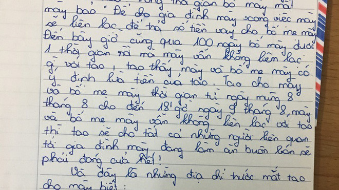 Các đối tượng gửi thư đe dọa