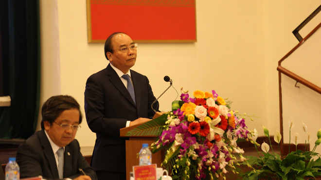 Thủ tướng Nguyễn Xuân Phúc phát biểu tại buổi làm việc