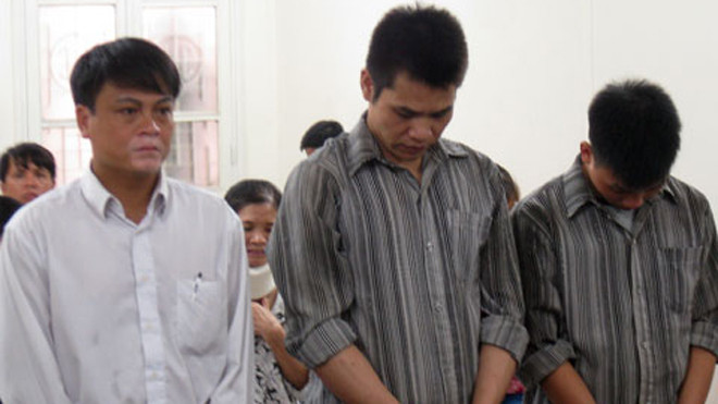 Các bị cáo tại tòa.