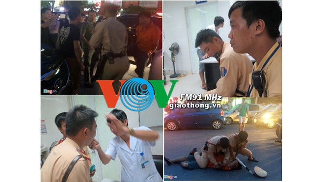 Thiếu úy Trần Anh Tiệp và Thượng sĩ Trương Hoàng Long bị thương tích, phải cầu viện tới bác sĩ sau khi vất vả khống chế đối tượng Nguyễn Văn Hiếu. 